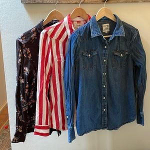 Lot of Wrangler Pearl Snaps